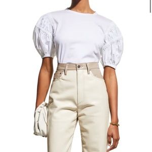 A.L.C. Kora White Puff Sleeve Top